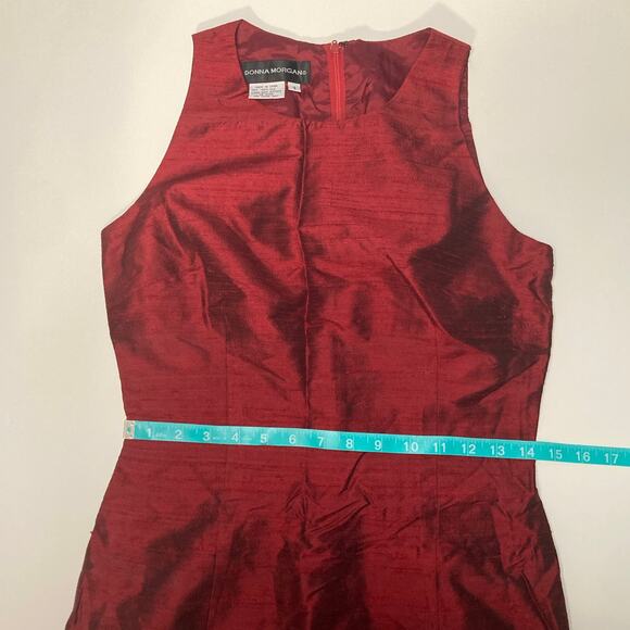 Donna Morgan Women's  Size 4 Raw Silk Red Sheath Dress - Picture 9 of 10